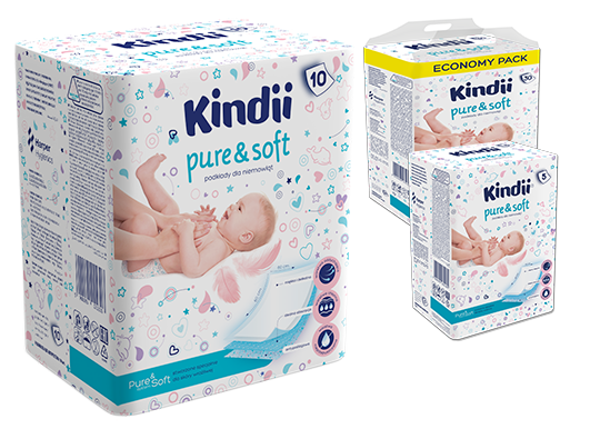 Podklady dla niemowląt Kindii Pure & Soft